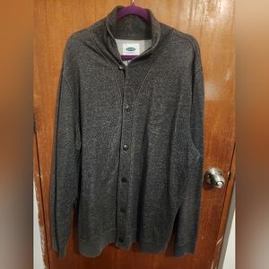 Old Navy Sweater Womens 2 XL Black Shawl Cardigan Button Up Heather Ladies.
